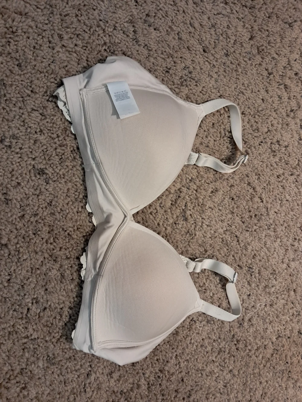 aerie Sunnie Lace-Trim Smooth Molded T-Shirt Bra — White 34C